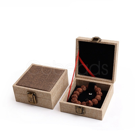 Linen Jewelry Storage Box PW-WG82343-06-1
