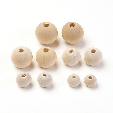 Unfinished Wood Beads WOOD-X0004-01-LF-1