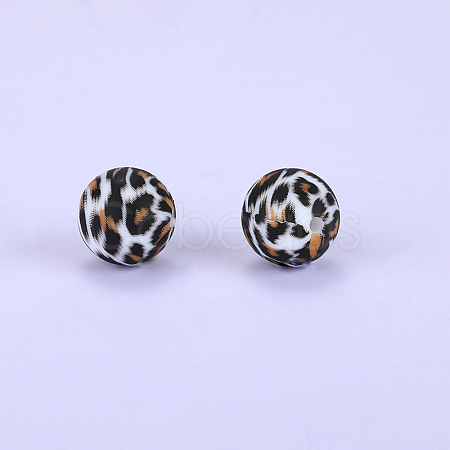 Printed Round Silicone Focal Beads SI-JX0056A-86-1