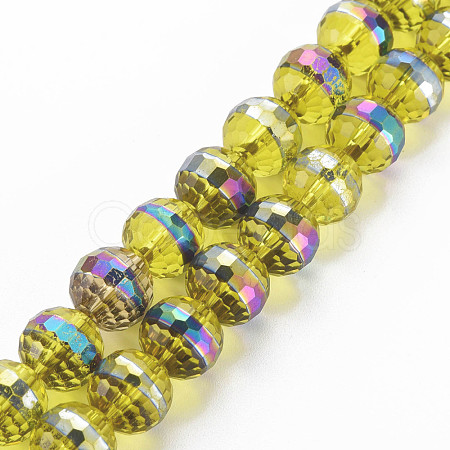 Electroplate Transparent Glass Beads Strands EGLA-N006-031-A04-1