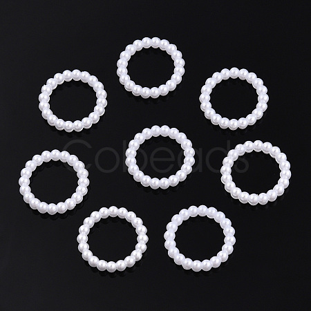 ABS Plastic Imitation Pearl Linking Rings OACR-T015-06B-01-1