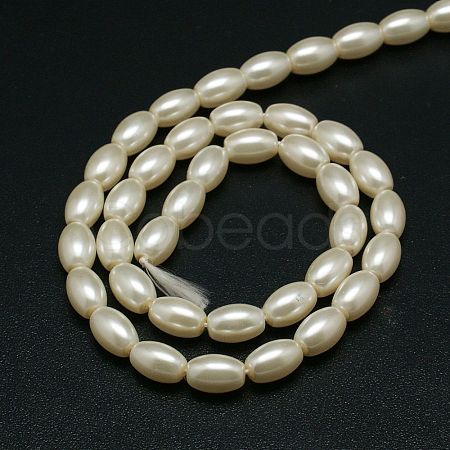 Eco-Friendly Glass Pearl Barrel Beads Strands X-HY-O001-B-03-1