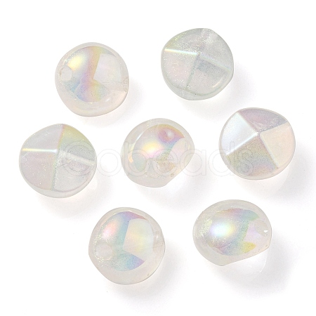 UV Plating Luminous Transparent Acrylic Beads OACR-P010-05E-1