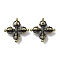 Tibetan Style Brass Pendants, Cadmium Free & Lead Free, Cross, Antique Bronze, 24x23.5x7.5mm, Hole: 1.5mm