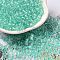 6/0 Transparent Colours Glass Seed Beads, Rondelle, Aquamarine, 4x3mm, Hole: 1.4mm, about 7500pcs/pound