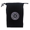 Velvet Tarot Cards Storage Drawstring Bags, Tarot Desk Storage Holder, Constellation Pattern, Black, 175x120mm