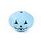 Halloween Theme Spray Painted Alloy Beads, Lead Free & Cadmium Free, Pumpkin, Light Blue, 12x12x9.5mm, Hole: 1.2mm