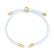 Adjustable Nylon Cotton Cord Making, with Rack Plating Brass Findings, Golden, Azure, 4-3/4~8-7/8 inch(12~22.5cm), 3mm, Hole: 2mm