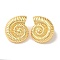 Rack Plating Spiral Shell Shape Brass Stud Earrings, Cadmium Free & Lead Free, Long-Lasting Plated, Real 18K Gold Plated, 31.5x25.5mm