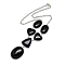 Natural Obsidian Necklaces, Brass Cable Chain Necklaces, Cadmium Free & Lead Free, 19.49 inch(49.5cm)