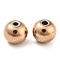 Ion Plating(IP) 304 Stainless Steel Spacer Beads, Round, Rose Gold, 6x5mm, Hole: 1.2mm