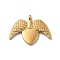 PVD Vacuum Plating 304 Stainless Steel Pendants, Angel Wing Charm, Golden, 19x25x2mm, Hole: 2mm