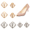 MAYJOYDIY US 8Pcs 4 Styles Iron Toe Cap Covers, Toe Protectors, for Pointed Toe High-Heeled Shoes, Platinum & Light Gold, 19.5~27.5x24.5~37.5x21~27mm, Hole: 1.5~2.5mm, 2pcs/style