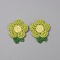 Crochet Flower Appliques, Computerized Embroidery Cloth Patches, Costume Accessories, Sewing Craft Decoration, Yellow Green, 47x40x2.5mm