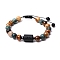 Natural Mixed Gemstone Braided Bead Bracelets, Glass Constellation Bracelet, Libra, 7-1/4~7-1/2 inch(18.5~19cm)