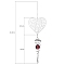 Metal Pendant Decorations, Home Hanging Decorations, with Glass Charm, Heart, 410~440mm