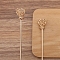 Flower Alloy Hair Stick Finding, Ancient Style Hanfu Accessories for Women, Light Gold, 120mm