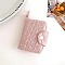 Candy Color Cloth Wallets with Snap Button, Rectangle, Pearl Pink, 104x83mm