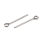 304 Stainless Steel Eye Pin, Stainless Steel Color, 24 Gauge(0.5mm), 12x0.5mm, Hole: 2mm