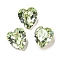 Glass Rhinestone Cabochons, Flat Back & Back Plated, Faceted, Heart, Chrysolite, 6.5x6x4mm