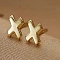 Alloy Earrings for Women, with 925 Sterling Silver Pin, Cross, 10mm