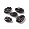 Baking Painted Cowrie Shell Beads, No Hole/Undrilled, Black, 20.5x13.5x7mm