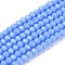 Opaque Solid Color Imitation Jade Glass Beads Strands, Faceted, Rondelle, Cornflower Blue, 2.9~3.3x2mm, Hole: 0.8mm,  about 148~150pcs/strand, 39.5~40cm