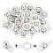 GOMAKERER 20Pcs 201 Stainless Steel Snap Clasps, Silver, 15x9x5mm, Hole: 1.5~1.8mm