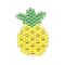 Handmade Loom Pattern Seed Beads, Pineapple Charms, Yellow, 24x15x2mm, Hole: 0.7mm