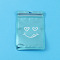 Plastic Zip Lock Bags, Resealable Small Jewelry Storage Bags Self Seal Bags, Top Seal, Rectangle with Smiling Face, Deep Sky Blue, 10x7.5cm