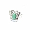 Natural Aventurine Finger Ring, Butterfly, Butterfly: 21x21mm