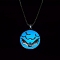 Luminous Glow in the Dark Alloy Halloween Bat Pendant Nekclaces, Steel Box Chain Necklaces, Deep Sky Blue, 23.62 inch(60cm)