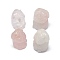 Natural Rose Quartz Sculpture Display Decorations, for Home Office Desk, Dog, 20.5~22x20~23x27~30mm