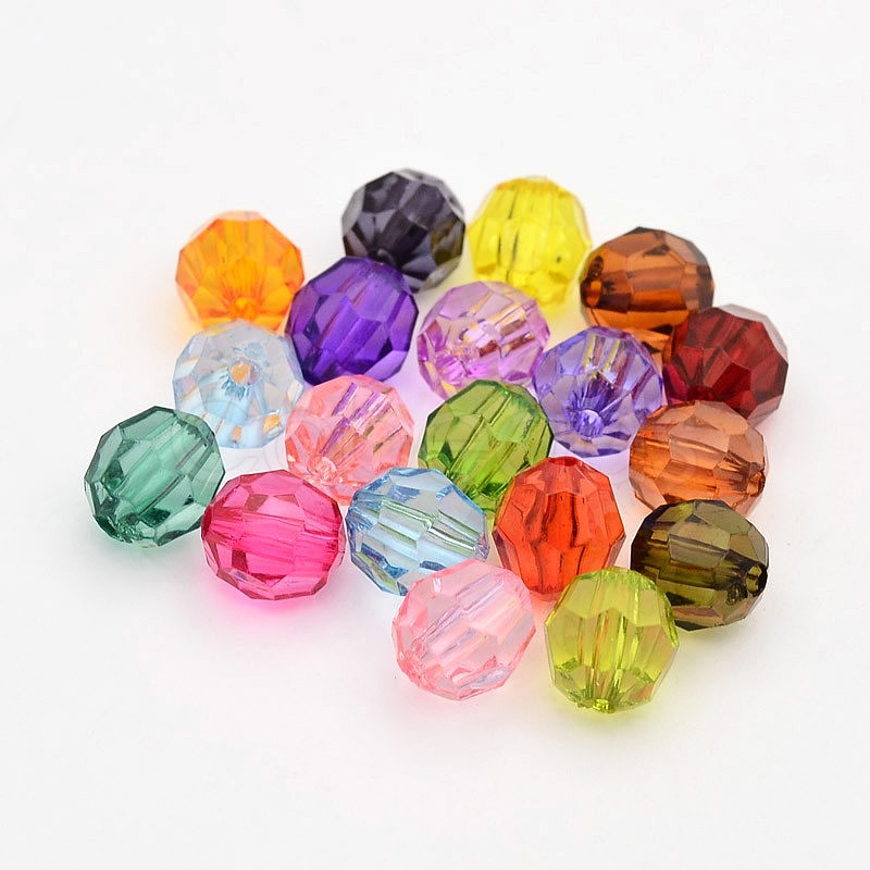 Cheap Faceted Transparent Acrylic Round Beads Online Store - Cobeads.com