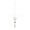 Iron Crown Hanging Crystal Chandelier Pendant HJEW-M002-09P-1