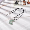 Natural Green Aventurine Crescent Moon Pendant Necklace NJEW-TA00032-02-2