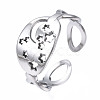 304 Stainless Steel Moon and Star Open Cuff Ring RJEW-T023-12P-3
