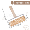 Paisley Pattern Wood with Stainless Steel Rolling Pin TOOL-WH0155-97-2