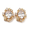 Brass Micro Pave Cubic Zirconia Beads KK-U037-02G-01-2