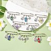 12Pcs 12 Colors Angel & Star Charms Safety Pin Brooch JEWB-BR00156-2
