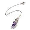 Natural Amethyst Pointed Dowsing Pendulums AJEW-P113-01P-01-2