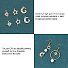 SUPERFINDINGS 12Pcs 6 Style Rack Plating Brass Micro Pave Cubic Zirconia Charms ZIRC-FH0001-18-3