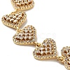 Rack Plating Brass Pave Clear Cubic Zirconia Heart Link Chain Bracelets for Women BJEW-R317-06G-2