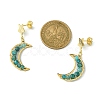 3 Pair 3 Style Natural Mixed Gemsotne Beaded Moon & Star Dangle Stud Earrings EJEW-TA00320-3