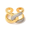 Brass Micro Pave Cubic Zirconia Cuff Rings for Women RJEW-G325-11B-GP-2