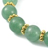 Natural Green Aventurine Round Beaded Bracelets BJEW-JB09846-01-4