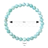 Natural Larimar Crystal Round Beads Stretch Bracelet for Men Women BJEW-LS0001-06-2