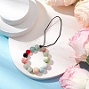 Natural Flower Amazonite with Glass Mobile Straps HJEW-JM02348-2