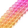 Baking Painted Transparent Glass Beads DGLA-M001-8mm-05-4