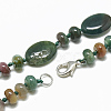 Natural Indian Agate Beaded Necklaces NJEW-S394-12-2